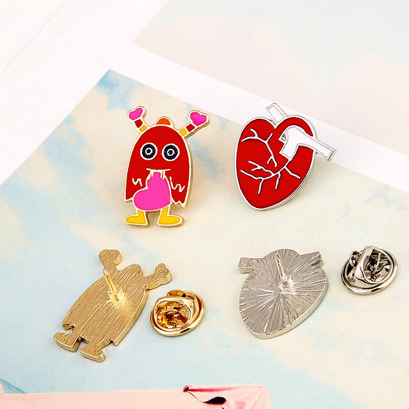 Human Organ Lapel Pin Custom Brooch Cartoon Heart Enamel Lapel Pins Badge