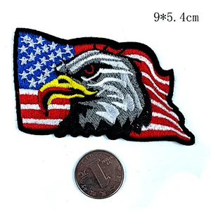 Custom logo USA flag eagle embroidery patch