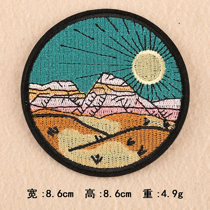 9 Styles Round Shape Clothing Patch Iron on  Logo Patches for Clothes