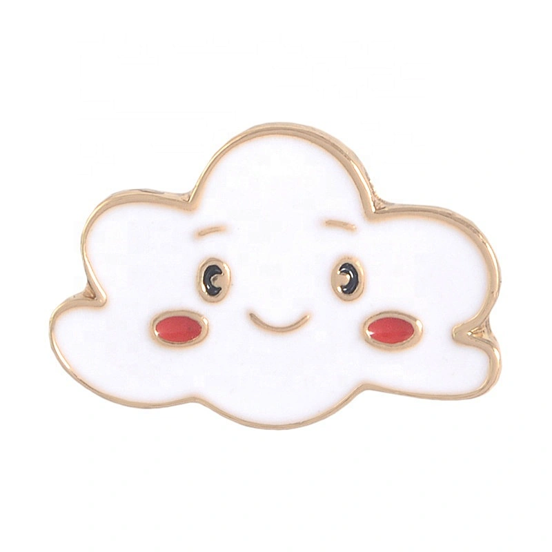 Cute smile sun crescent moon rainbow clouds lapel pins