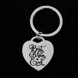 Remember I Love You Mom Stainless Steel Metallic Keychain Mother's Day Love Pendant