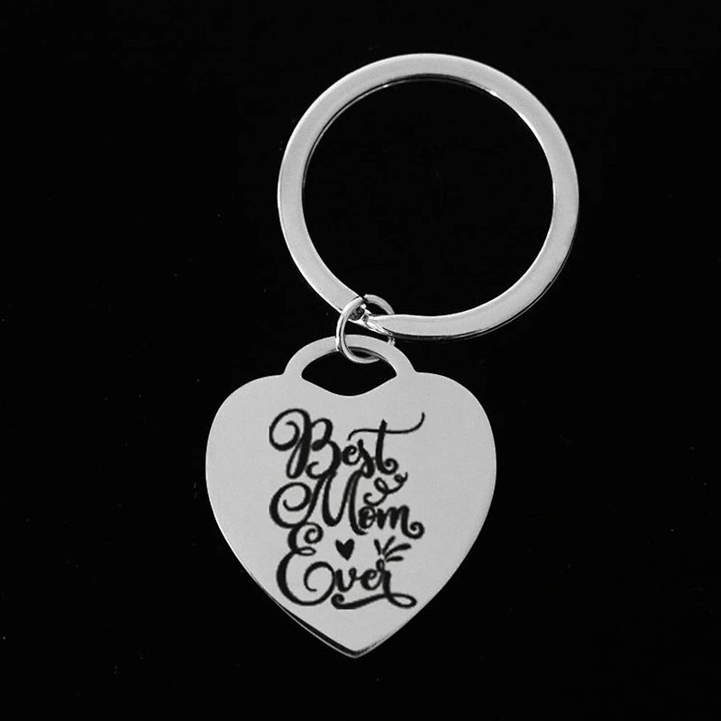 Remember I Love You Mom Stainless Steel Metallic Keychain Mother's Day Love Pendant
