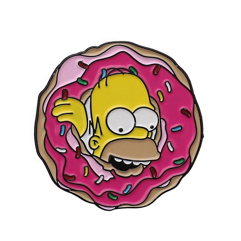 Simpson eastting rainbow donut lapel pin