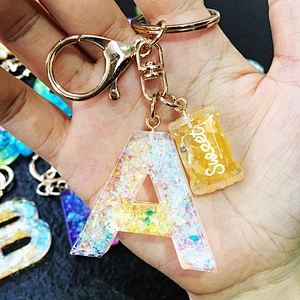 DIY sweet tassel shinny glitter stars gold foil crystal drops lettes candy keychain bag charms