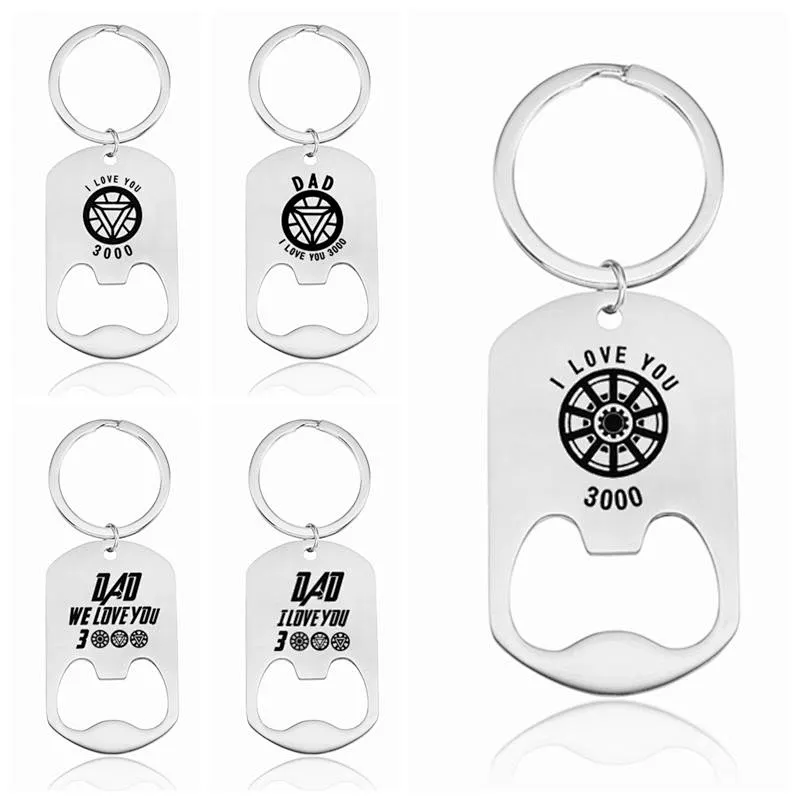 Men Gifts for Father's Day I Love You 3000 Stainless Steel Metal Beer Bottle Opener Keychain