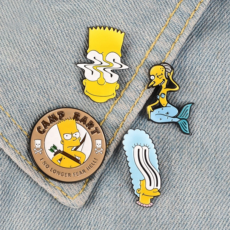 High quality MOQ 10pcs wholesale cartoon mermaid simpson hat pins
