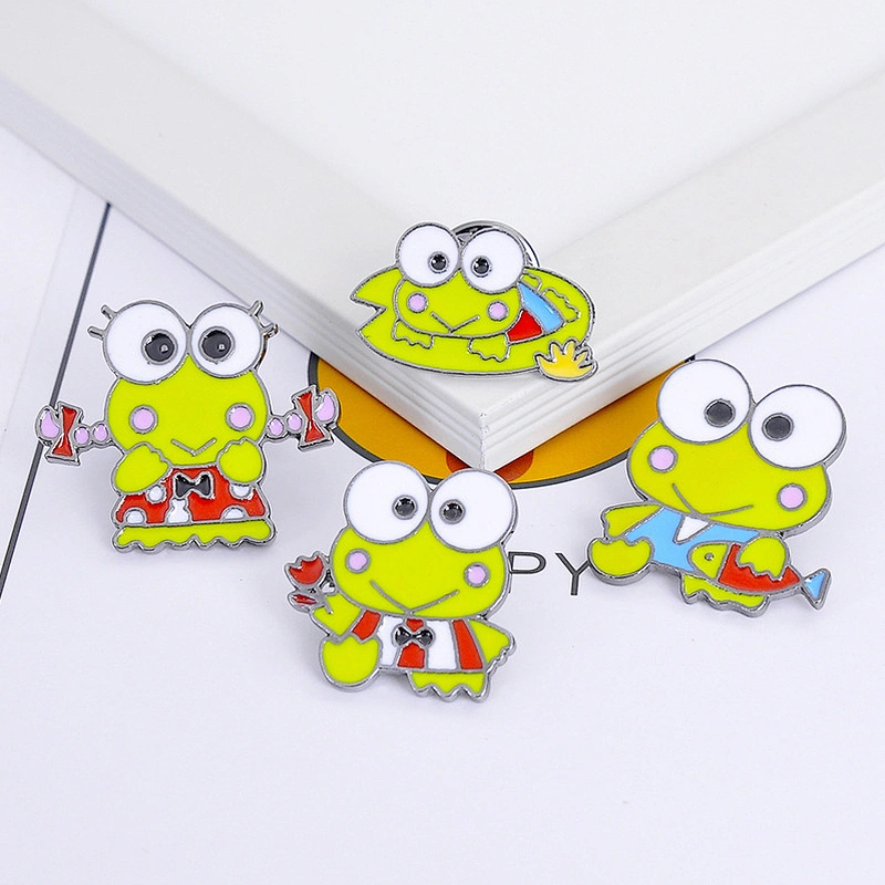 Cute Cartoon Big Eyes Frog Custom Enamel Lapel Pin Brooch