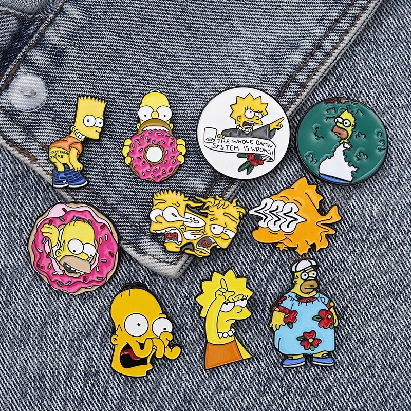 Simpson eastting rainbow donut lapel pin