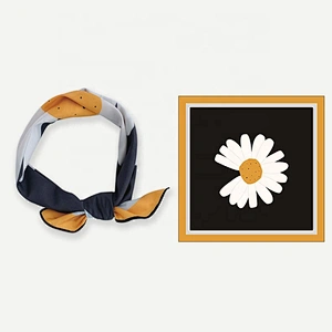 Hot seling popular in Korea little Daisy bandana women scarf silk scarves