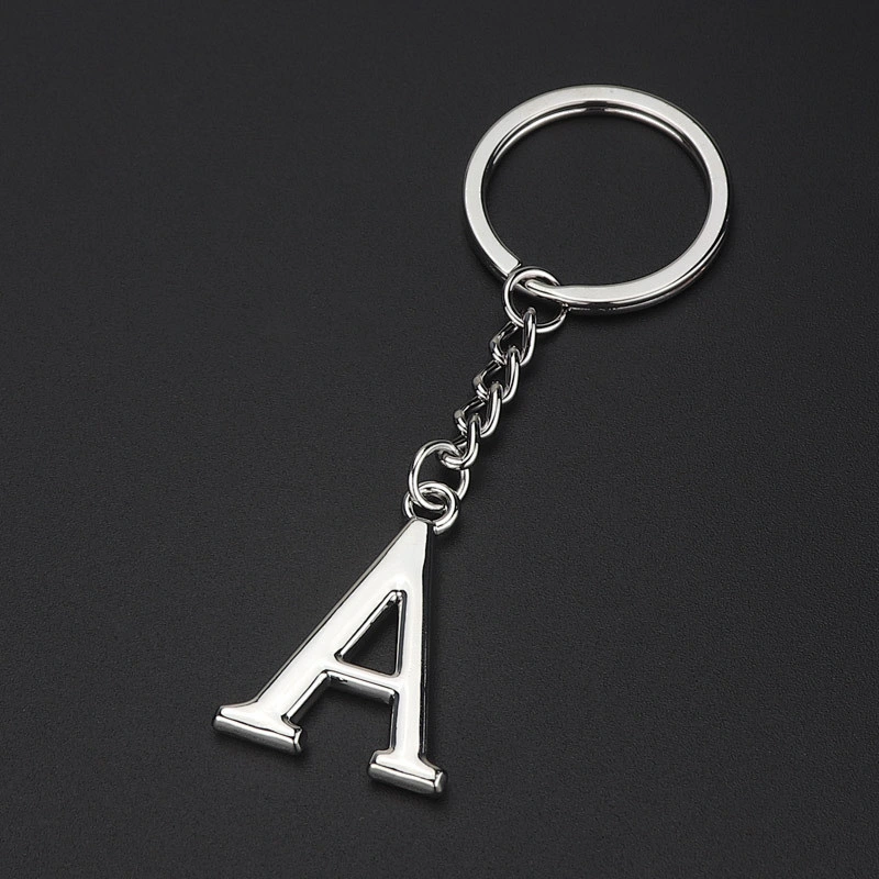 High Quality 26 Initial Letter Keychain Metal Keychains
