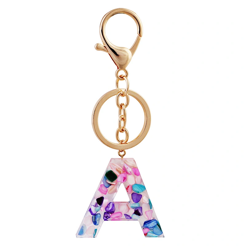 26 different letters English ephabets ABCDEFGHIJKLMNOPQRSTUVWXYZ letter acrylic keychain