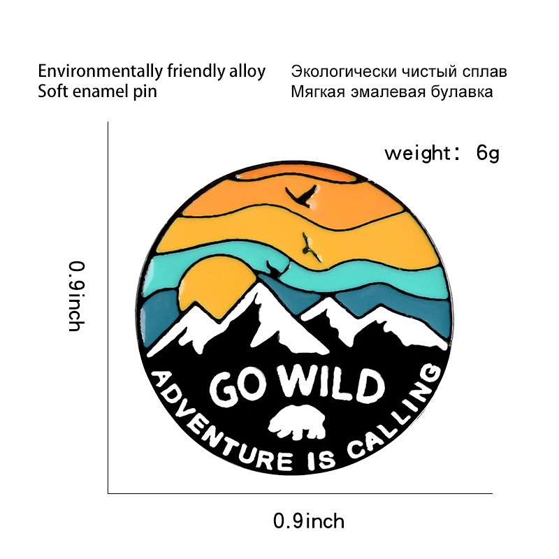 Go Wild Soft Enamel Pin Lapel Custom Adventure Pins