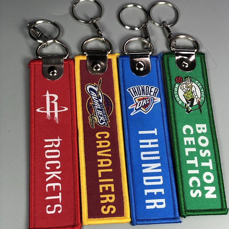 Custom Double Sides Various Basketball Team Woven Keychain