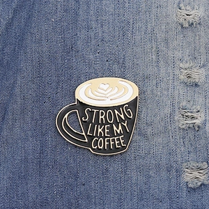 Gold Metal Black Pins Coffee Cup Soft Enamel Pin Coffee