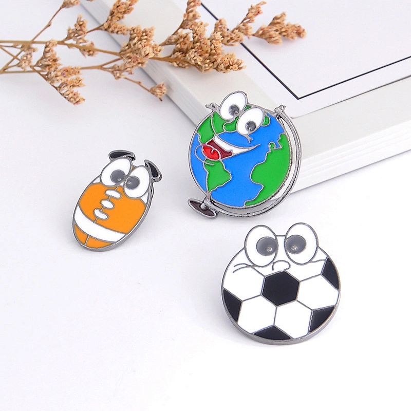 Cartoon School Supplies Lapel Pin Brooch Football Pins Enamel Custom