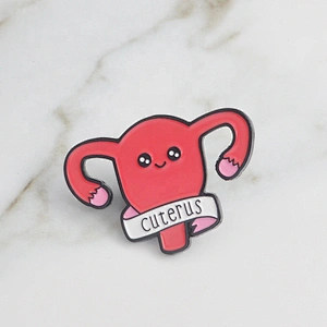 Cute uterus body organ medical lapel pin badges