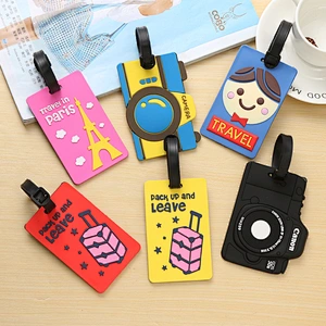 New Cartoon Camera Silicone Luggage Tag Personality Soft PVC Luggage Travel Tags Custom