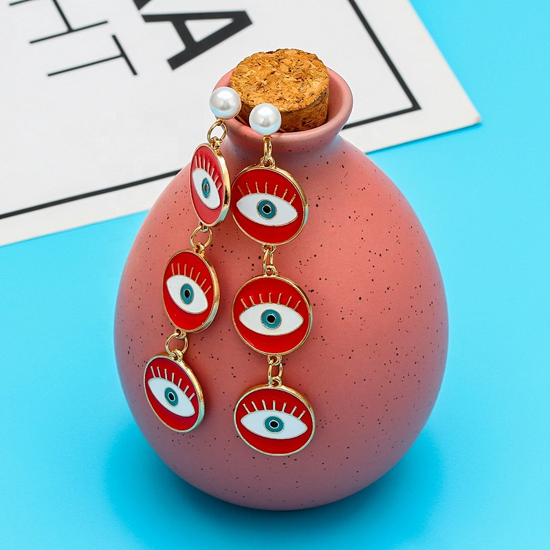 ready stock enamel multiple eyes of demon earring earrings