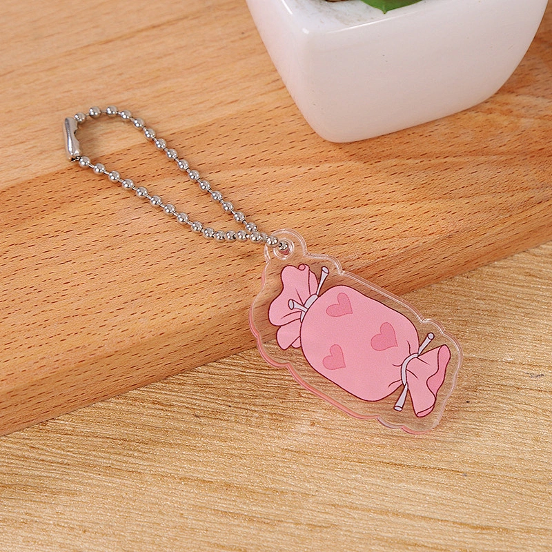 Cute Bead Chain Egg Lipstick Cake Clear Acrylic keychain China