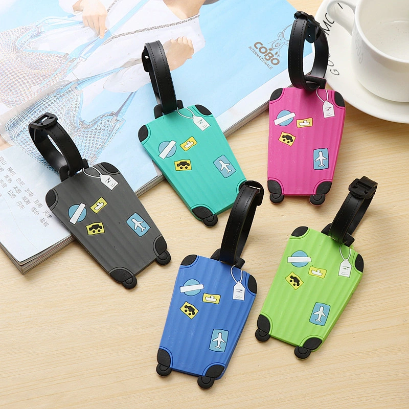 Creative Fashion Luggage Shape Soft PVC Custom Luggage Tag