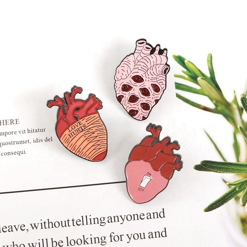 14 designs heart organ medical lapel pins