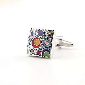 Colorful Enamel Cuff Buttons Men French Shirt Metal Cufflinks Manufacturers