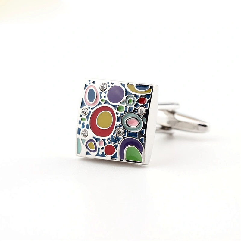 Colorful Enamel Cuff Buttons Men French Shirt Metal Cufflinks Manufacturers
