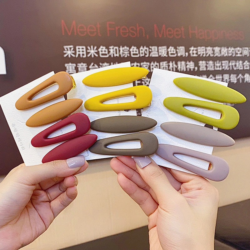 Korean Fashion Frosted Water Drop Shape Hair Clip Accessories Girls Hollow Resin Wholesale Hair Clips