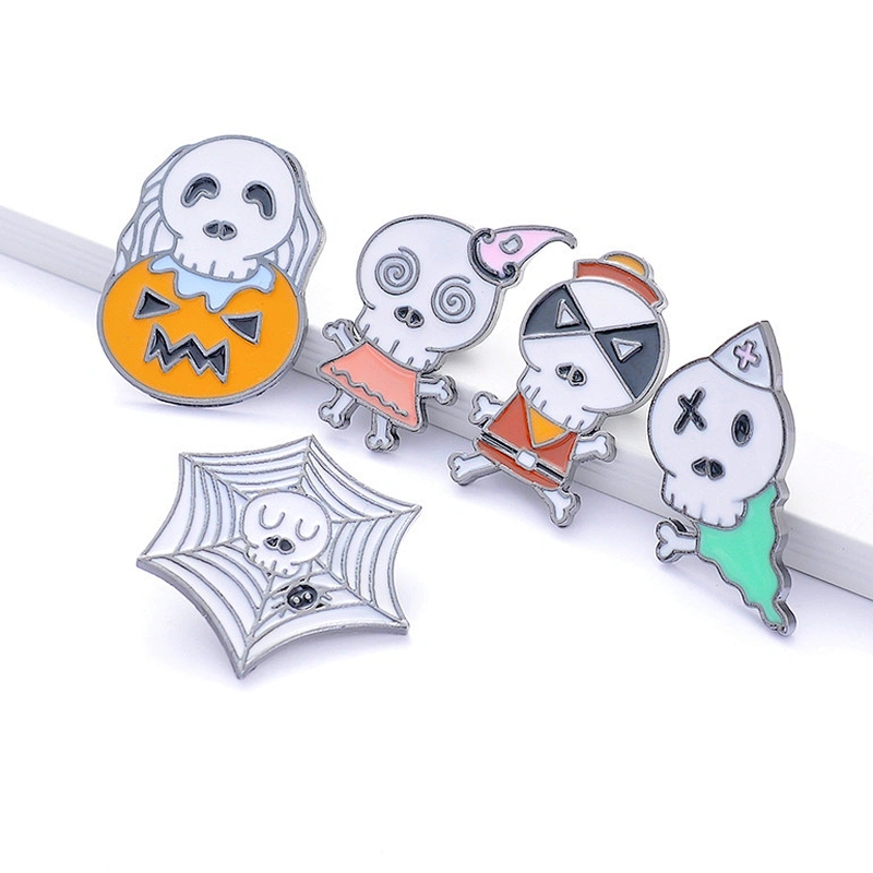 Skull Pirate Spider Web Pumpkin Enamel Soft Pin brooch Wholesale Custom Lapel Pins