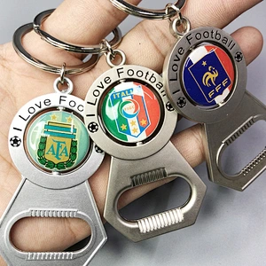 Fan Articles Germany Brazil Netherlands Italy France Spain Football Team Bottle Opener Metal Keychain
