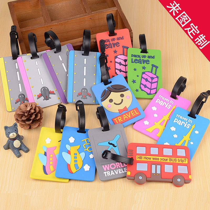 Manufacturers Selling Cartoon Airplane Pattern Aircraft Soft PVC Silicone Luggage Tag Custom