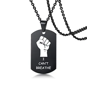 George Floyd Fight for Fairness Black Lives Matter I Can't Breathe Protest Men Custom Necklace
