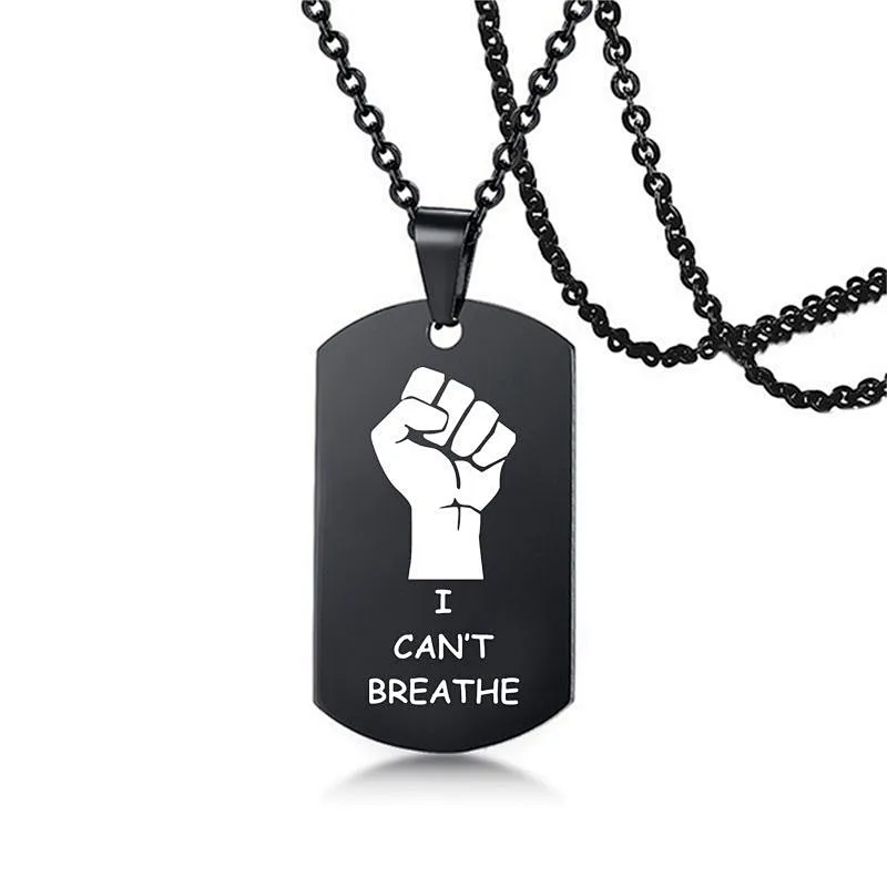 George Floyd Fight for Fairness Black Lives Matter I Can't Breathe Protest Men Custom Necklace
