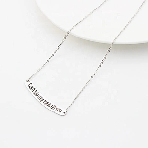 Jewelry high polished shinny alloy V pendant necklace custom