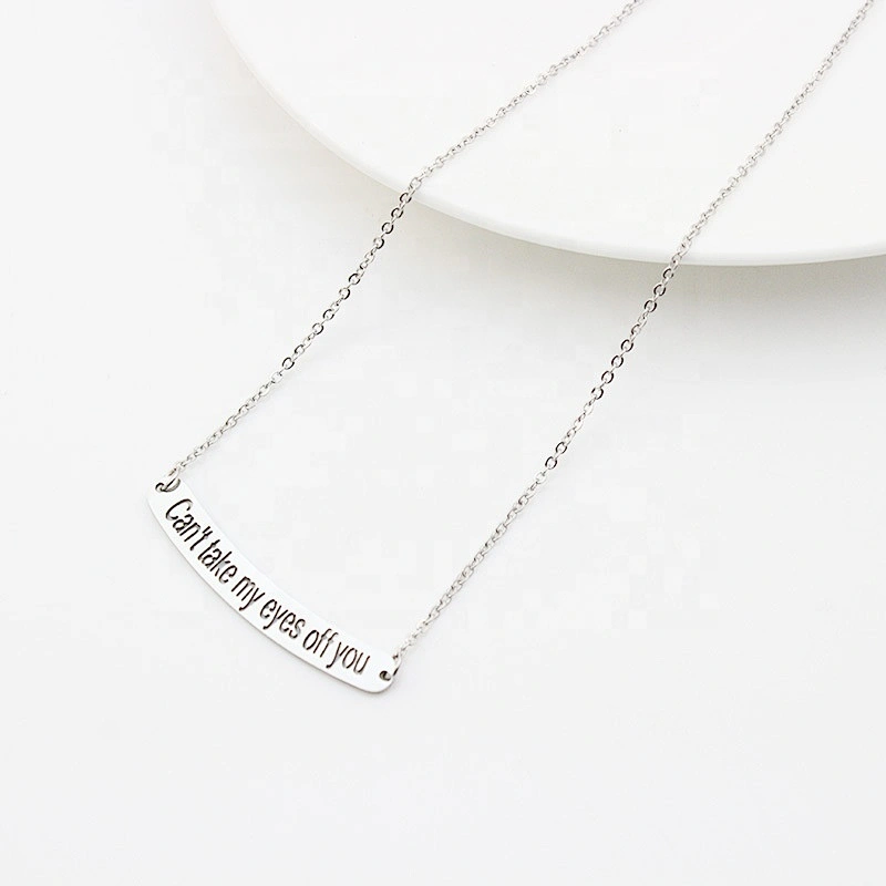 Jewelry high polished shinny alloy V pendant necklace custom