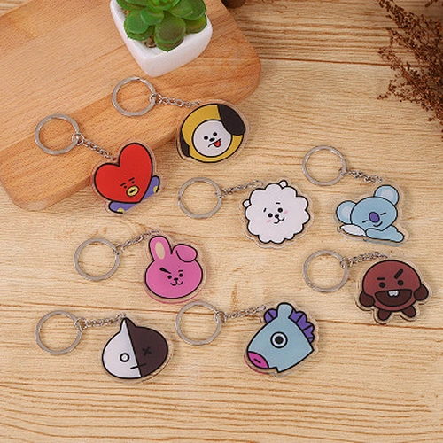 Custom Double Sides Transparent Cartoon Acrylic Pendant Keychain Wholesale Creative Advertising Gifts