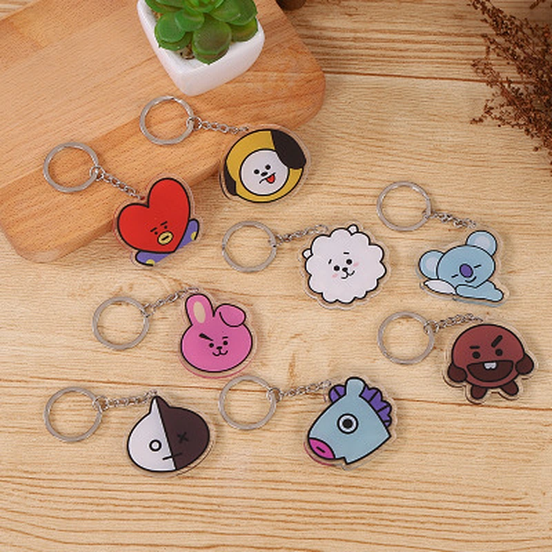 Custom Double Sides Transparent Cartoon Acrylic Pendant Keychain Wholesale Creative Advertising Gifts