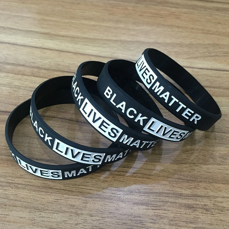 Anti-racial Discrimination Black lives matter silicone bracelet accept custom engraved logo