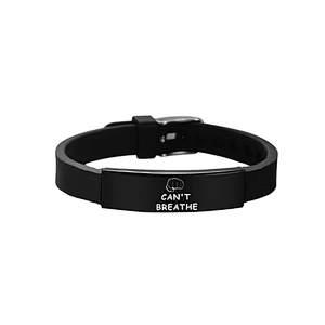 I CAN'T BREATHE Protest Power Stainless Steel Silicone Bracelet Black Lives Matter Engraved Bracelet Women