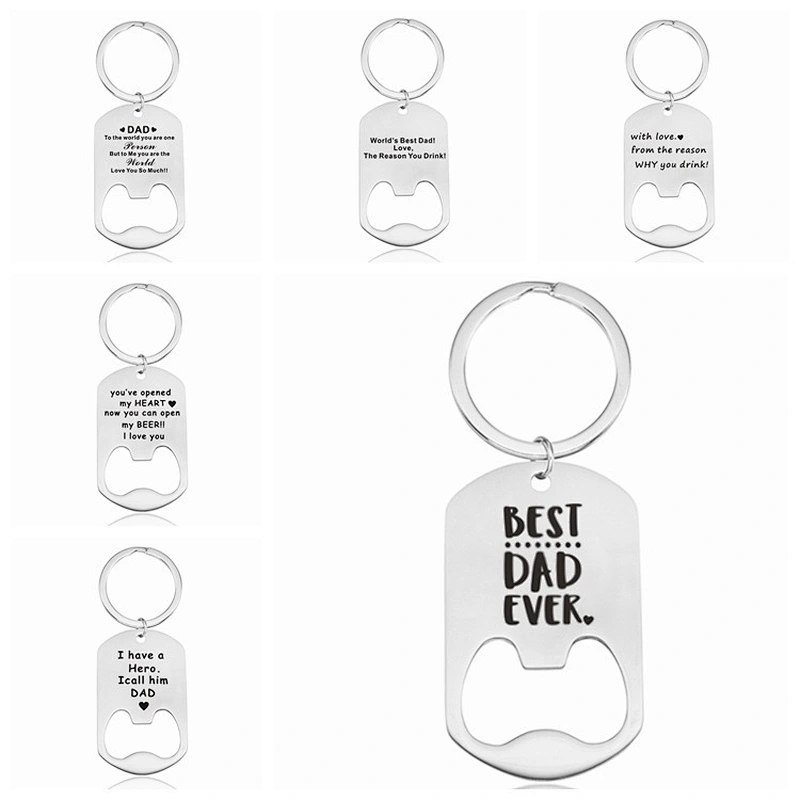 Best Dad Ever Fathers Day Gifts You've Opened My Heart Stainless Steel Bottle Opener Keychain