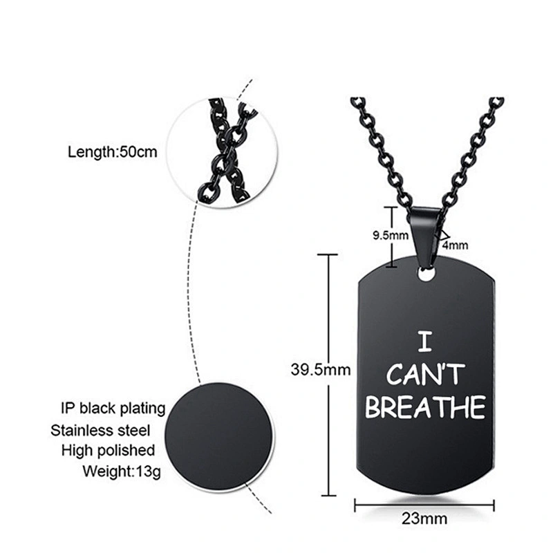 George Floyd Fight for Fairness Black Lives Matter I Can't Breathe Protest Men Custom Necklace