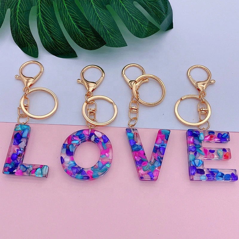 26 different letters English ephabets ABCDEFGHIJKLMNOPQRSTUVWXYZ letter acrylic keychain