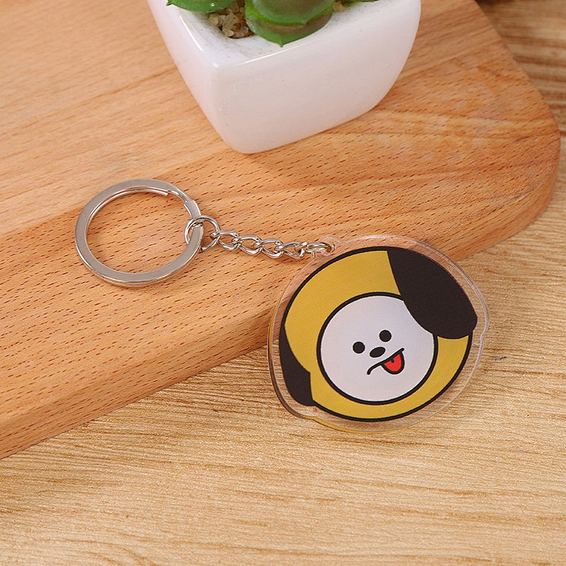 Custom Double Sides Transparent Cartoon Acrylic Pendant Keychain Wholesale Creative Advertising Gifts
