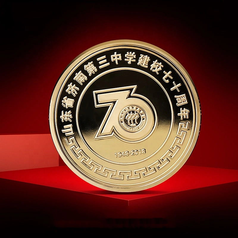 Double plating plated gold and silver wheel edge alloy coin custom