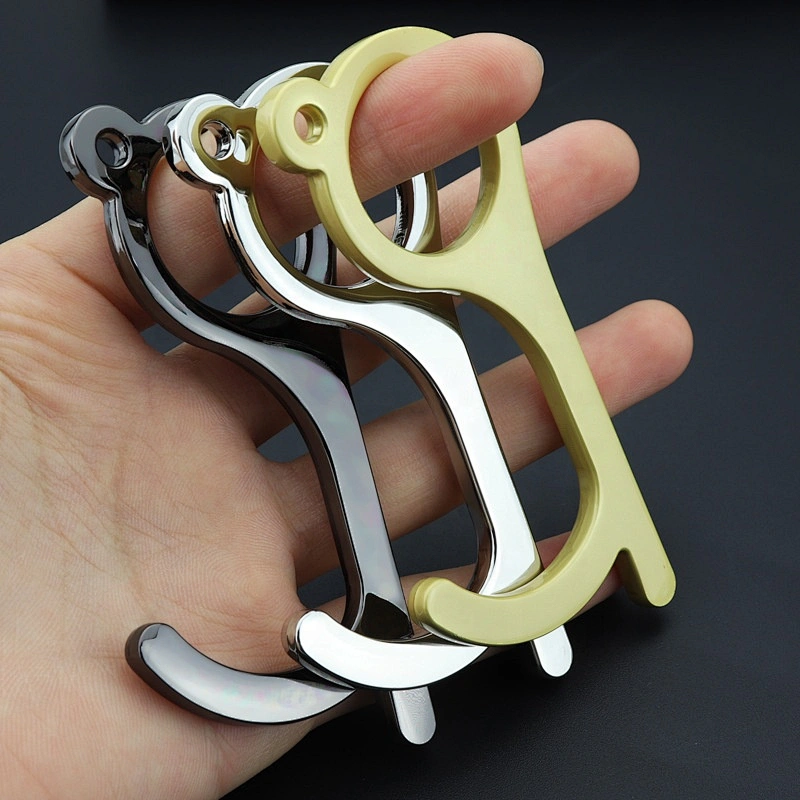 Pure brass material safty non touch keychain muti-functional door opener