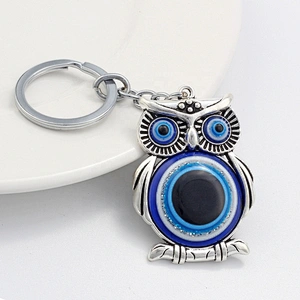 Turkey blue evil eye owl eye of demon metal keychain