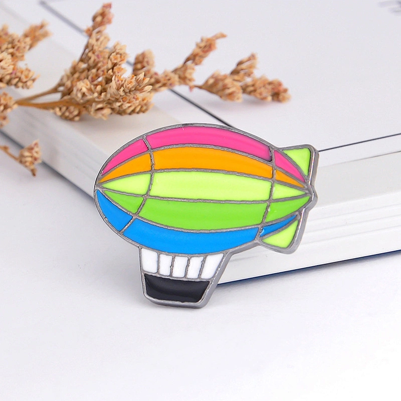 Cute Korean Girl Flower Pins Brooch Milk Box Colorful Hot Air Balloon Enamel Pin Badge Custom