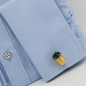 Fruit Series High Quality Gold Pineapple Cufflinks Men and Women Cufflinks Manufacturer