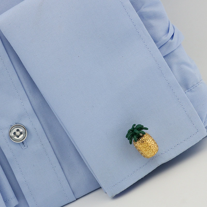 Fruit Series High Quality Gold Pineapple Cufflinks Men and Women Cufflinks Manufacturer