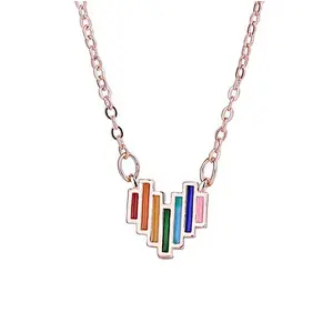 Fashion hot sale LGBT rainbow metal necklace